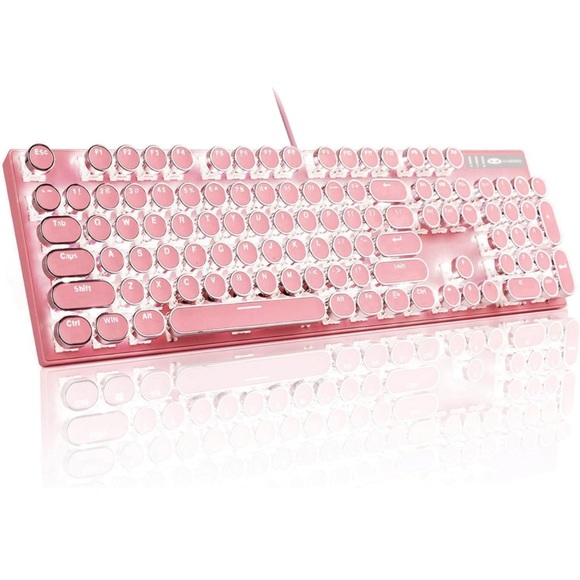 Other - MageGee Typewriter Mechanical Gaming Keyboard, Retro Punk Round Keycap LED